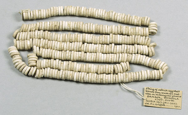 Ostrich egg-shell beads, Sudan or Egypt