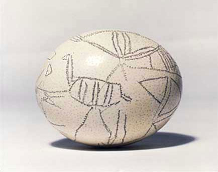 Ostrich egg vessel, South Africa