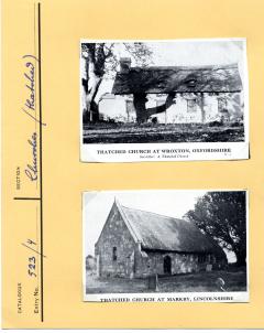 1965.5.1.36-7 Thatched churches, Lincolnshire and Oxfordshire. Cuttings from Country Life circa 1951