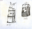 L2024 sketches of Benin heads  copyright S&SWM PR papers