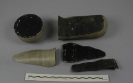 Wooden model of flint core and flakes 1884.122.406