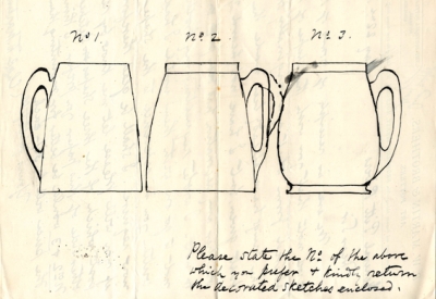 B436 Martin Brothers drawings of mugs copyright S&SWM PR papers