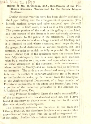 Pitt Rivers Museum Annual Report 1890 I