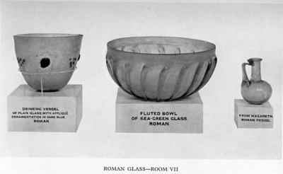 Roman Glass, Room VII, Farnham Museum (Plate XII, 'The Pitt-Rivers Museum, Farnham')