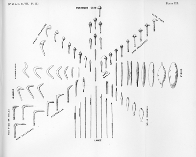 One of the plates, 'Primitive Warfare II'