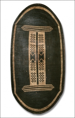 Zande basketry shield from Sudan 1884.30.33