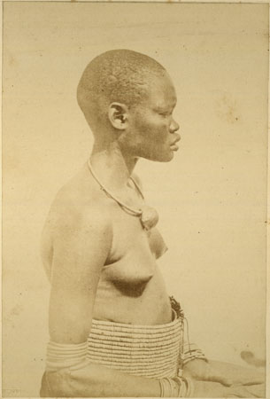 Bari woman wearing beads