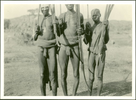 Mabaan men with bows and arrows