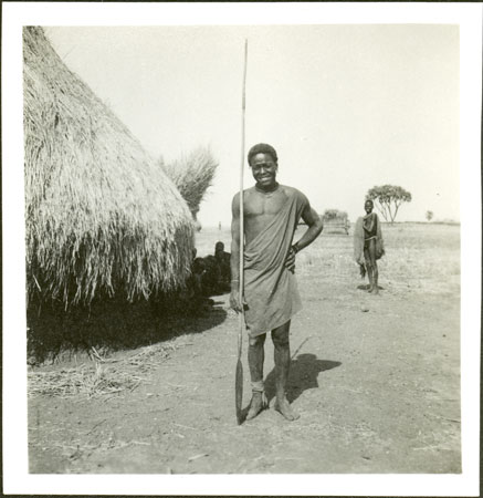 Shilluk man with spear