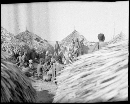 Mandari women gathered in homestead