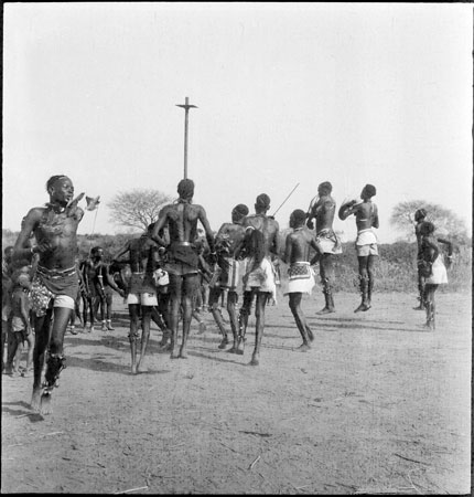 Dinka youths dancing