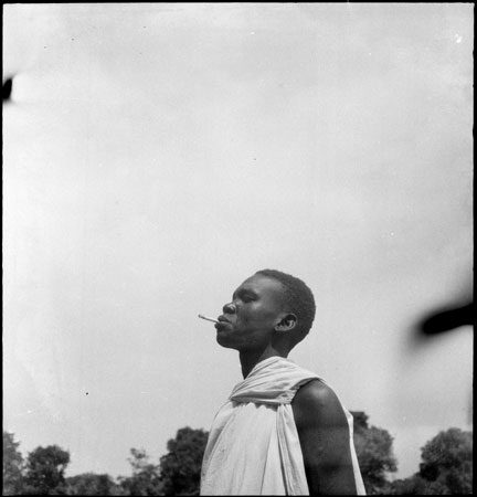 Portrait of Dinka man with cigarette