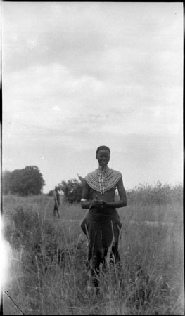 Dinka woman with bead necklet