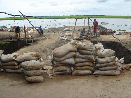 Latrines being built at Malakal