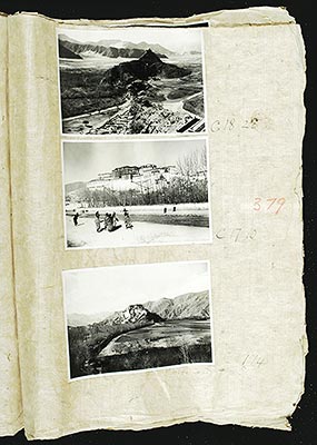 Potala and group of peasants on street