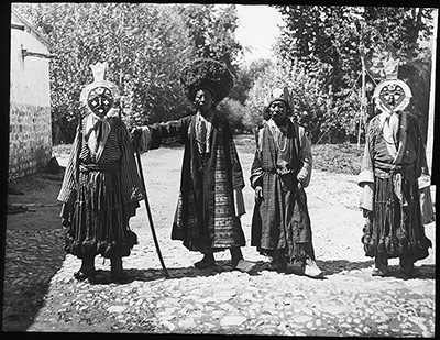 Actors from the Kyormo Lung-nga theatrical troupe