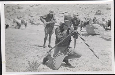 F. S. Chapman with a cine camera near Lhasa