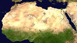 A satellite image of the Sahara by NASA World Wind