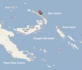 Map showing Buka island and New Ireland
