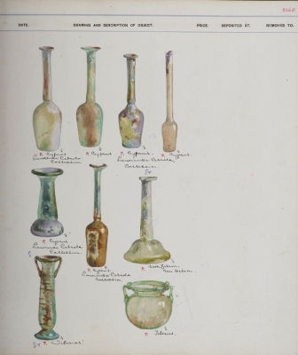Glass vessels from Cyprus, Cesnola collection probably bought at auction Add.9455vol9_p2268 /5